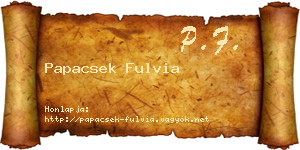 Papacsek Fulvia névjegykártya